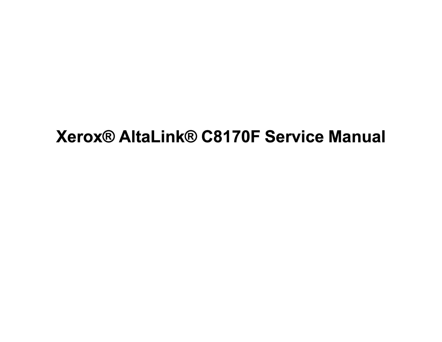 Xerox AltaLink C8130 / C8135 / C8145 / C8155 / C8170 service manual